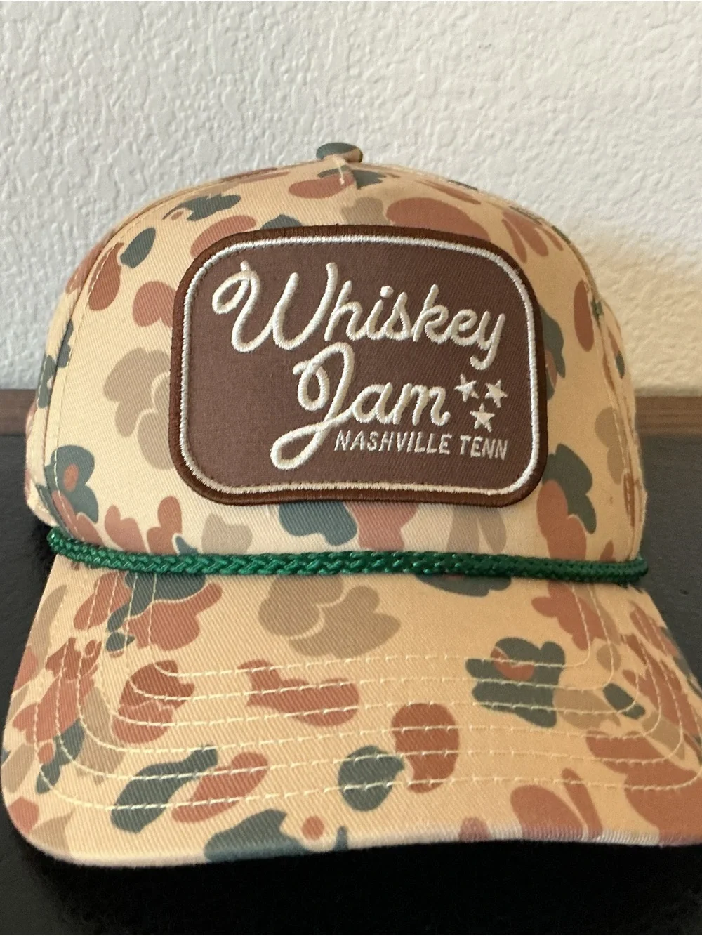 2024 Luke Combs Whiskey Jam Camo Rope Snap Back Cap One Size